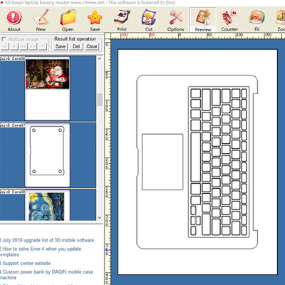 ODM-Laptop-Skin-Herstellungsmaschine, kundenspezifische Skin-Software und Diagrammplotter