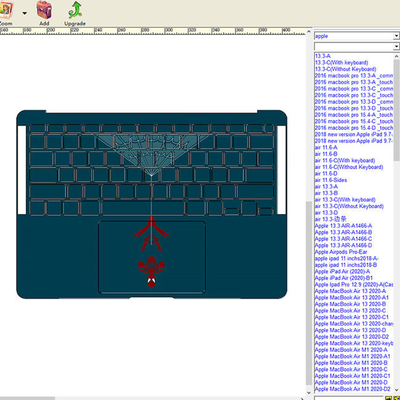Maßgeschneiderte Laptop-Haut-Displayschutzmaschine mit Aufkleber-Design-Software