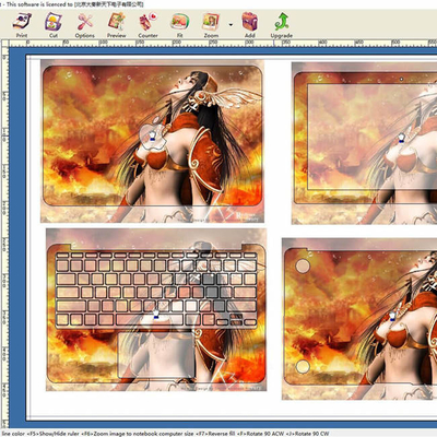 Maßgeschneiderte Laptop-Haut-Displayschutzmaschine mit Aufkleber-Design-Software