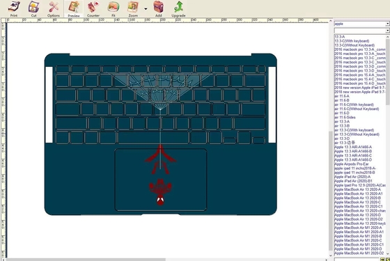 Abdeckungs-Vinylschneider-Plotter-Desktop Macbook hölzerner